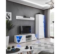 Meuble-paroi Garniture TV-Standder Vitrine Salon Bois Meubles Blancs Luxe