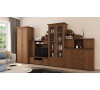 Meuble-paroi KONGO avec armoire, cerise Porto - 400x210x44 cm