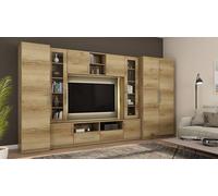 Meuble-paroi Neptun en chêne Grand - design moderne avec un espace de rangement généreux pour votre salon