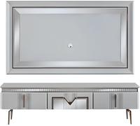 Meuble-paroi Salon Gris Meuble Sideboard TV Panneau mural Panneau 2pcs