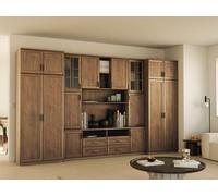 Meuble-paroi Sawa - Chêne foncé/sonoma - design classique avec un maximum d'espace de rangement