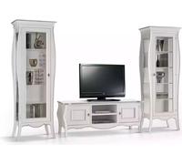 Meuble-paroi Support TV 2x Vitrine Étagère de luxe Salon Blanc Meuble annexe JVmoebel