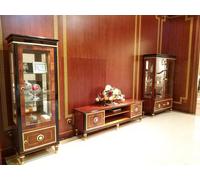 Meuble-paroi Vitrine Console Meuble-paroi Vitrines en verre Salon Baroque Rococo 3pcs