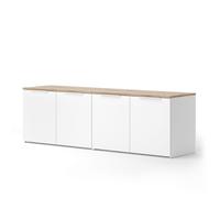Meuble-paroi Wido, 2 pièces, Blanc/Sonoma, Vicco 51726