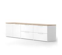 Meuble-paroi Wido, 3 pièces, Blanc/Sonoma, Vicco 51727