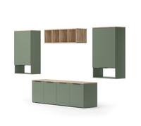 Vicco Meuble-paroi Wido, Vert, 5 Parties, combinable avec d'autres éléments de la série Wido