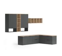 Meuble-paroi Wido, 9 pièces, Anthracite, Vicco