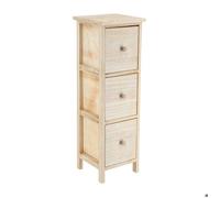 MEUBLE PAULOWNIA/MDF/PEUPLIER 3 TIROIRS IMPRIMES ESTEBAN BOUTONS BOIS - NATUREL/BLANC - Tendance