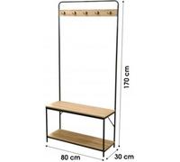 Meuble Porte Manteaux XL avec 2 Etagères, Range Chaussures, Vestiaire D’entrée - 80x 30 x H.170 cm
