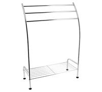 Meuble Porte serviettes sur pied métal finition chromée pour salle de bain, toilettes ou cuisine.