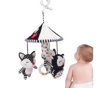 Meuble pour berceau - Meuble confortable pour berceau animal, tétine mobile pour berceau en blanc et | Le meuble ultra doux fournit une stimulation visuelle, une peluche hibou, un éléphant et pour