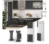 Meuble pour four Fame-Line, 60cm avec étagères ouvertes, Anthracite Haute brillance/Blanc, Vicco 38510