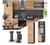 Meuble pour four Fame-Line, 60cm, Chêne de force doré/Anthracite, Vicco 38564