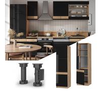 Vicco Meuble pour Four Fame-Line, Chêne Noir Brillant, 60cm, à Combiner avec d'autres modules de la série Fame-Line