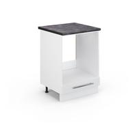 Meuble pour four Fame-Line, 60cm, PT Anthracite, Blanc Haute brillance/Blanc, Vicco 45675