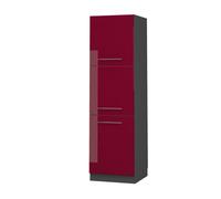 Meuble pour four Fame-Line, 60cm, Rouge bordeaux Haute brillance/Anthracite, Vicco 38566