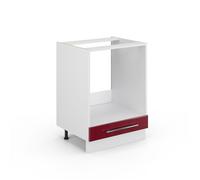 Vicco Meuble pour Four Fame-Line, Rouge Bordeaux Haute Brillance/Blanc, 60 cm sans Plan de Travail