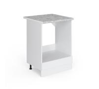 Vicco Meuble pour Four R-Line, Blanc Haute Brillance/Blanc, 60 cm, PT Marbre