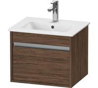 Meuble Pour Lavabo Encastrable Duravit Ketho 1 tiroir poignée argent 500x410x412mm Noyer foncé mat KT640402121