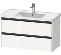 Meuble Pour Lavabo Encastrable Duravit Ketho.2 2 tiroirs, poignées anthracite, pour Lave-mains D-Neo 984x549x455mm Blanc brillant K25284022220000