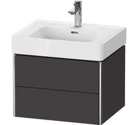 Meuble Pour Lavabo Encastrable Duravit XSquare suspendu 2 tiroirs, pour Lav. Soleil 584mm Graphite Super Mat XS4378080800000 XS4378080800000