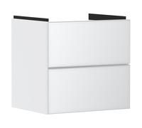 Meuble Pour Lavabo Encastrable Hansgrohe Xevolos E 2 tiroirs 580x475x555mm Blanc Mat/Blanc Métallique