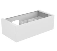 Meuble Pour Lavabo Encastrable Keuco Edition 11 1 tiroir, Avec lumière, Lavabo à gauche 1050x350x535mm Blanc Satiné