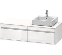 Meuble Pour Lavabo Encastrable suspendu Duravit Ketho version droite Gris béton mat 1400 mm KT6697R0707