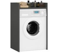 AKORD | Armoire pour Machine à Laver | 64 x 98 x 50 cm | Meuble de Salle de Bain | Étagère pour Machine à Laver | Gris Graphite & Gris Graphite