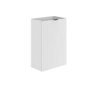 Meuble pour lave main strié porte réversible blanc - H60 x L40 x P22 - VAHIRA