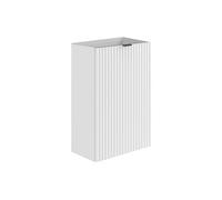 Meuble pour lave main strié porte réversible blanc - H60 x L40 x P22 - VAHIRA