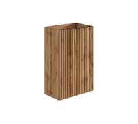 Meuble pour lave main strié porte réversible naturel clair - H60 x L40 x P22 - VAHIRA