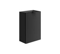 Meuble pour lave main strié porte réversible noir - H60 x L40 x P22 - VAHIRA