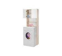 Meuble pour Machine à Laver 190x62,5 cm Blanc/Chêne Sonoma 2 Portes 2