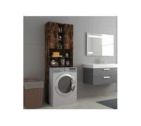 Meuble pour machine à laver Chêne fumé 64x25,5x190 cm