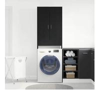 Meuble pour machine à laver - COCO - Colonne salle de bains - bois d'ingénierie - chêne noir - 3 compartiments - gain de place - 6