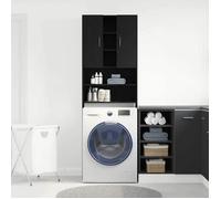 Meuble pour machine à laver - COCO - Colonne salle de bains - bois d'ingénierie - chêne noir - gain de place - 64x25 5x190 cm&4475