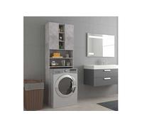 Meuble pour machine à laver Gris béton 64x25,5x190 cm