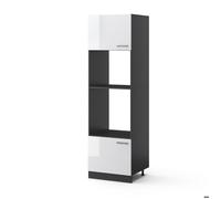 Meuble pour micro-ondes VICCO R-Line Anthracite/Blanc Brillant 60 cm