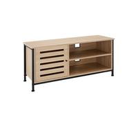 MEUBLE TV - TECTAKE - Meuble pour téléviseur TV GALWAY en Bois et Acier - Bois Clair