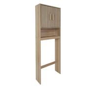 Meuble pour Toilettes 2 Portes Effet Bois avec Tasseaux - PAJAN