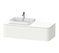 Meuble Pour Vasque à Poser Duravit Happy D.2 Plus 1 tiroir éclairé, vasque gauche 1300mm Blanc Satiné HP4942L36360010