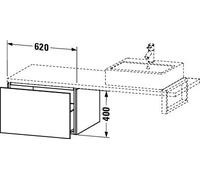 Meuble Pour Vasque à Poser Duravit L-Cube 1 tiroir 620mm Noyer foncé mat LC583302121