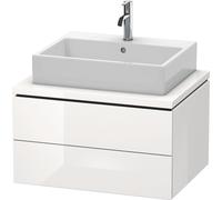 Meuble Pour Vasque à Poser Duravit L-Cube 2 tiroirs, sans plan de toilette 720mm Blanc brillant LC581602222