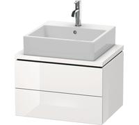 Meuble Pour Vasque à Poser Duravit L-Cube Compact, 2 tiroirs, sans plan de toilette 620mm Blanc brillant LC580502222