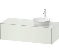 Meuble Pour Vasque à Poser Duravit White Tulip 1 tiroir éclairé, vasque droite 1300x408mm Blanc mat soyeux WT4977R36360010