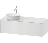 Meuble Pour Vasque à Poser Duravit White Tulip 1 tiroir éclairé, vasque gauche 1300x408mm Blanc brillant WT4977L85850010