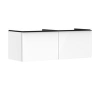 Meuble Pour Vasque à Poser Hansgrohe Xelu Q 2 tiroirs 1360x550x485mm Blanc Brillant/Noir Mat