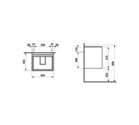 Meuble Pour Vasque à Poser Laufen LANI pour Lua 442x534x515 mm Blanc mat