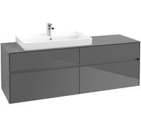 Meuble Pour Vasque à Poser Villeroy and Boch Collaro Suspendu 1600x500x548mm Gris Brillant C02600FP